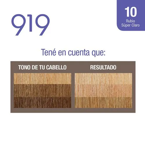 919 Kit tintura permanente 919 nº 10 rubio super claro 1 u.
