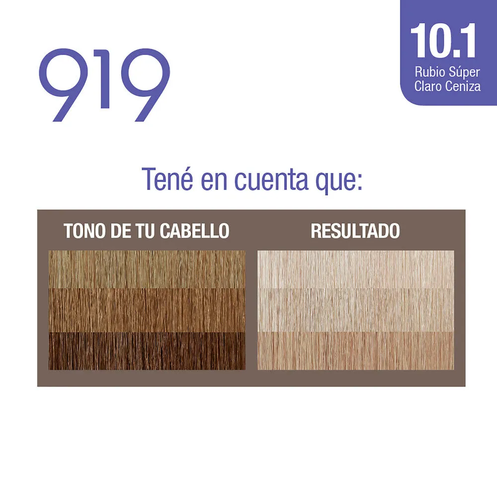 919 Kit tintura permanente 919 nº 10.1 rubio super claro ceniza 1 u.