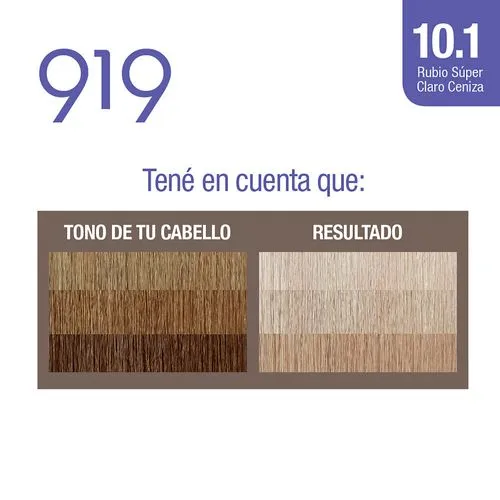 919 Kit tintura permanente 919 nº 10.1 rubio super claro ceniza 1 u.