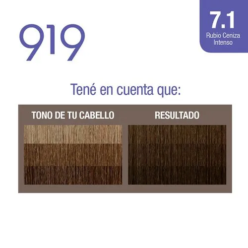 919 Kit de tintura permanente 919 nº 7.1 rubio ceniza intenso 1 u.