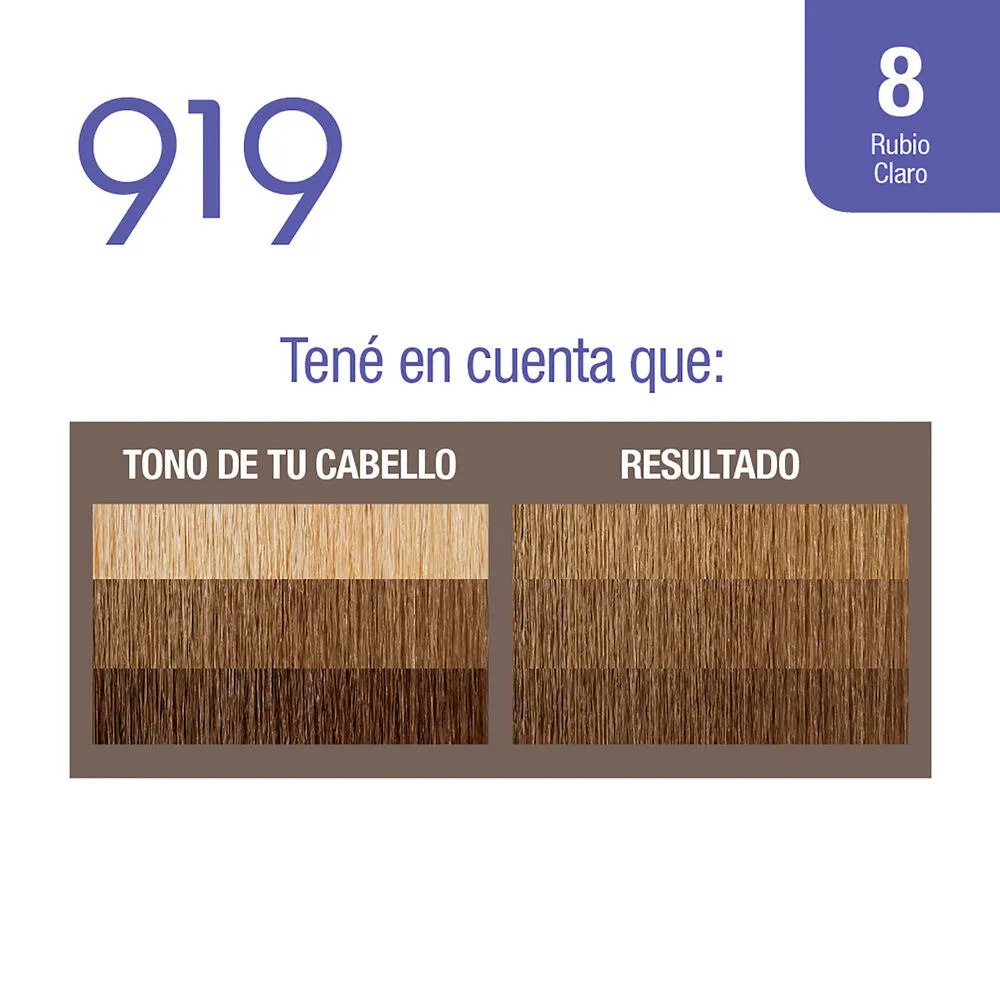 919 Kit tintura permanente 919 nº 8 rubio claro 1 u.