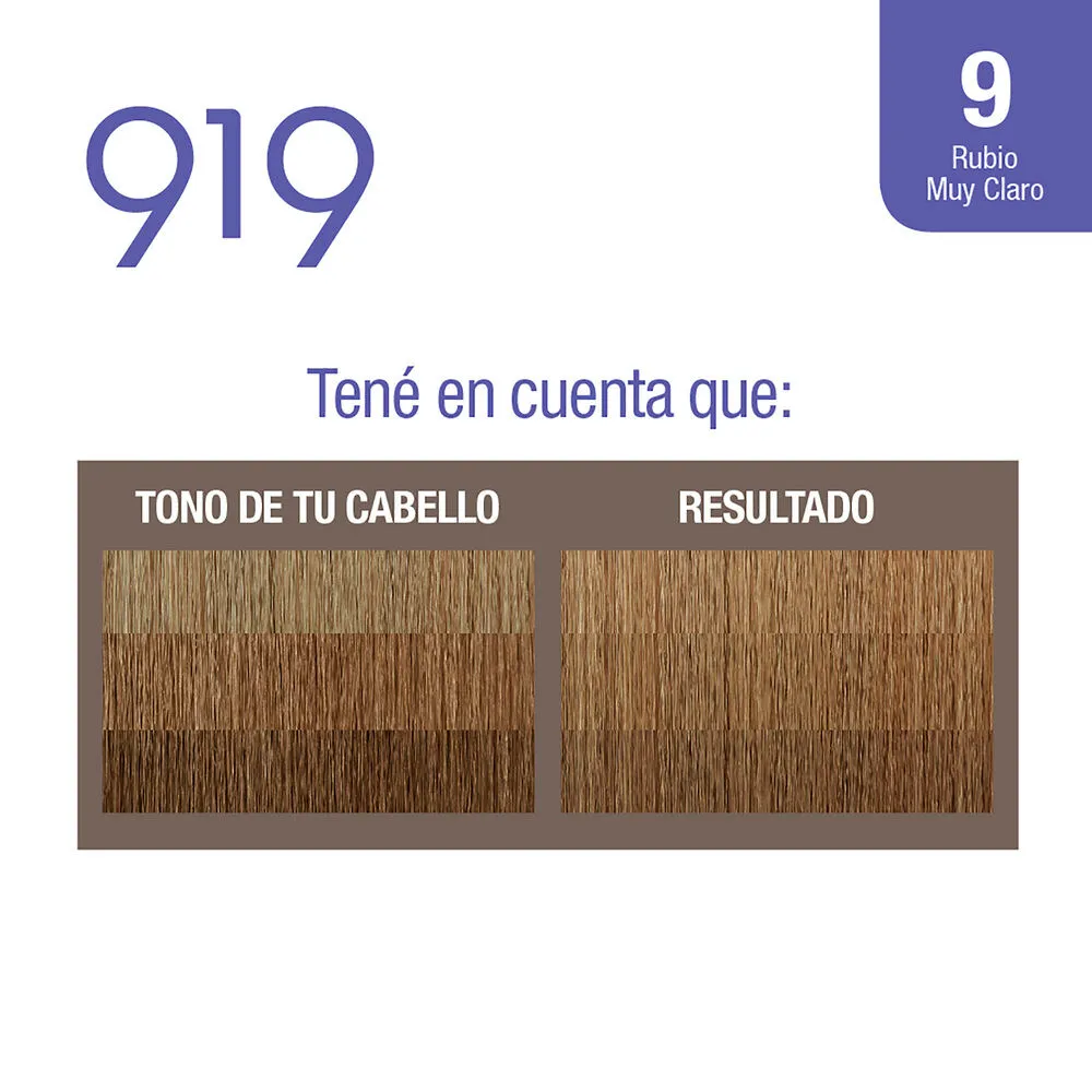 919 Kit tintura permanente 919 nº 9 rubio muy claro 1 u.