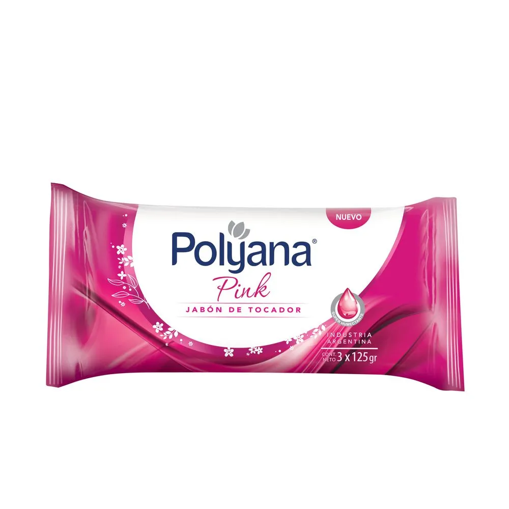 Polyana Jabón de tocador Polyana pink 125 g. x 3 uni