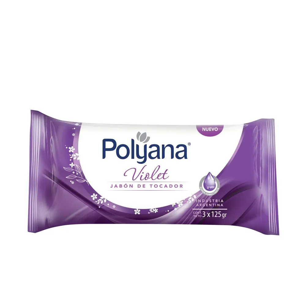 Polyana Jabón de tocador Polyana violet 125 g. x 3 uni
