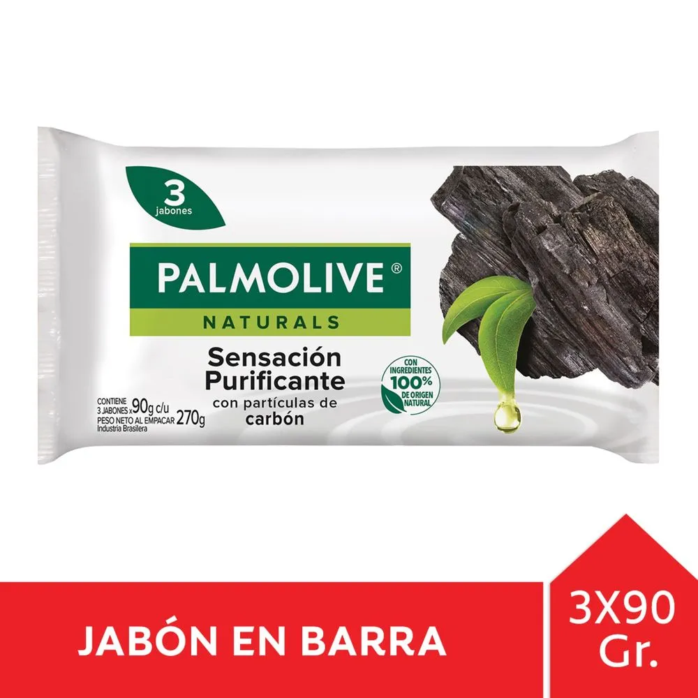Palmolive Jabón de tocador Palmolive carbón 90 g. x 3 uni