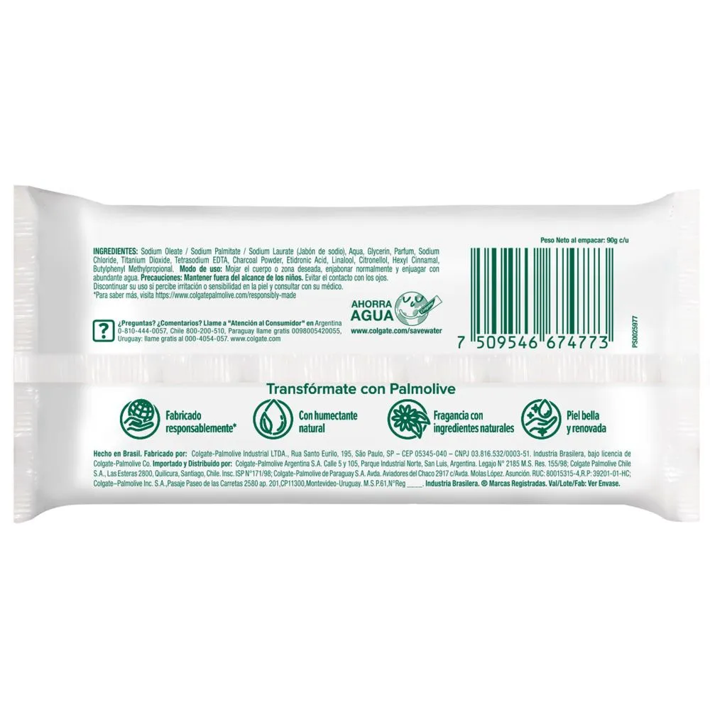 Palmolive Jabón de tocador Palmolive carbón 90 g. x 3 uni