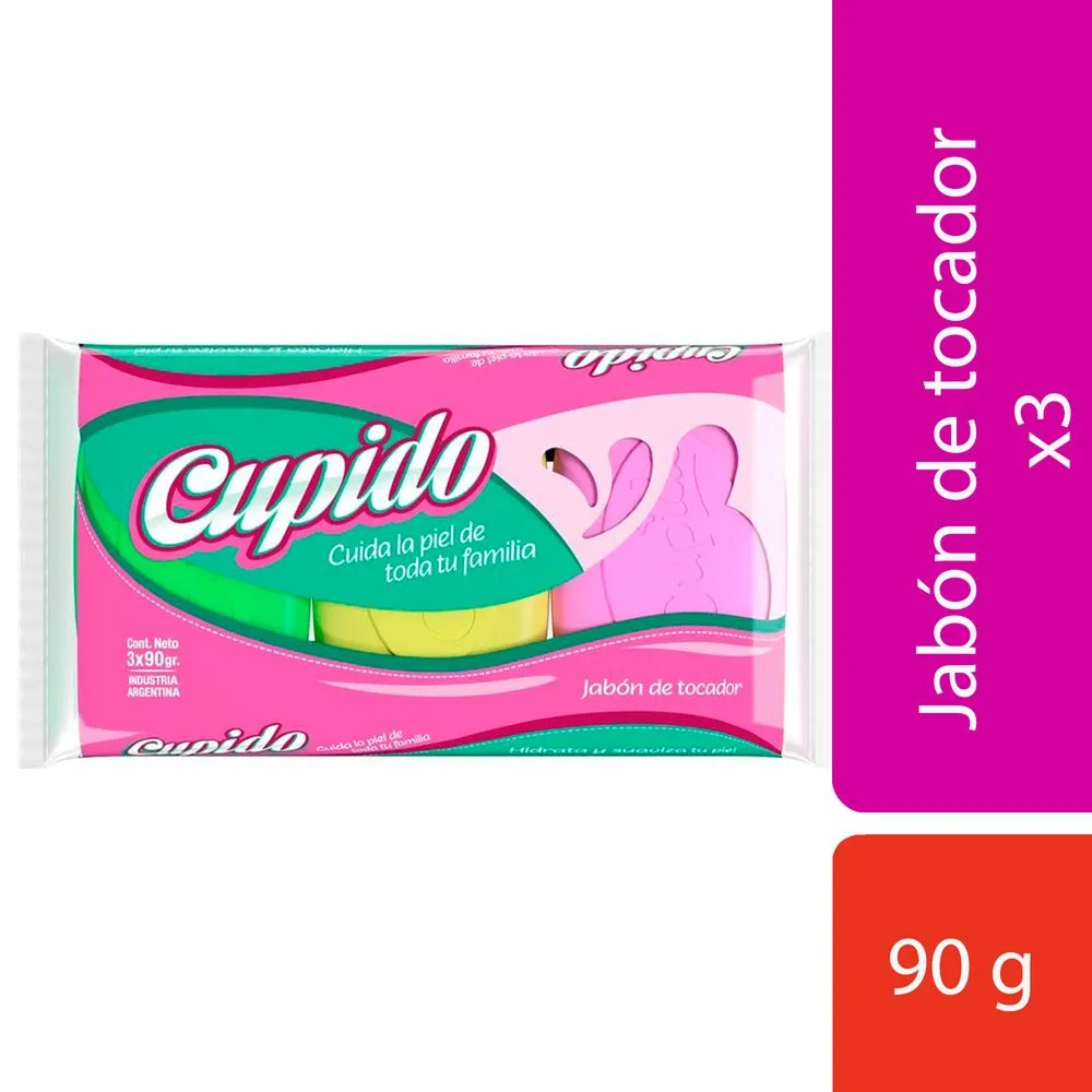 Cupido Jabón de tocador Cupido tricolor 3 x 90 g.