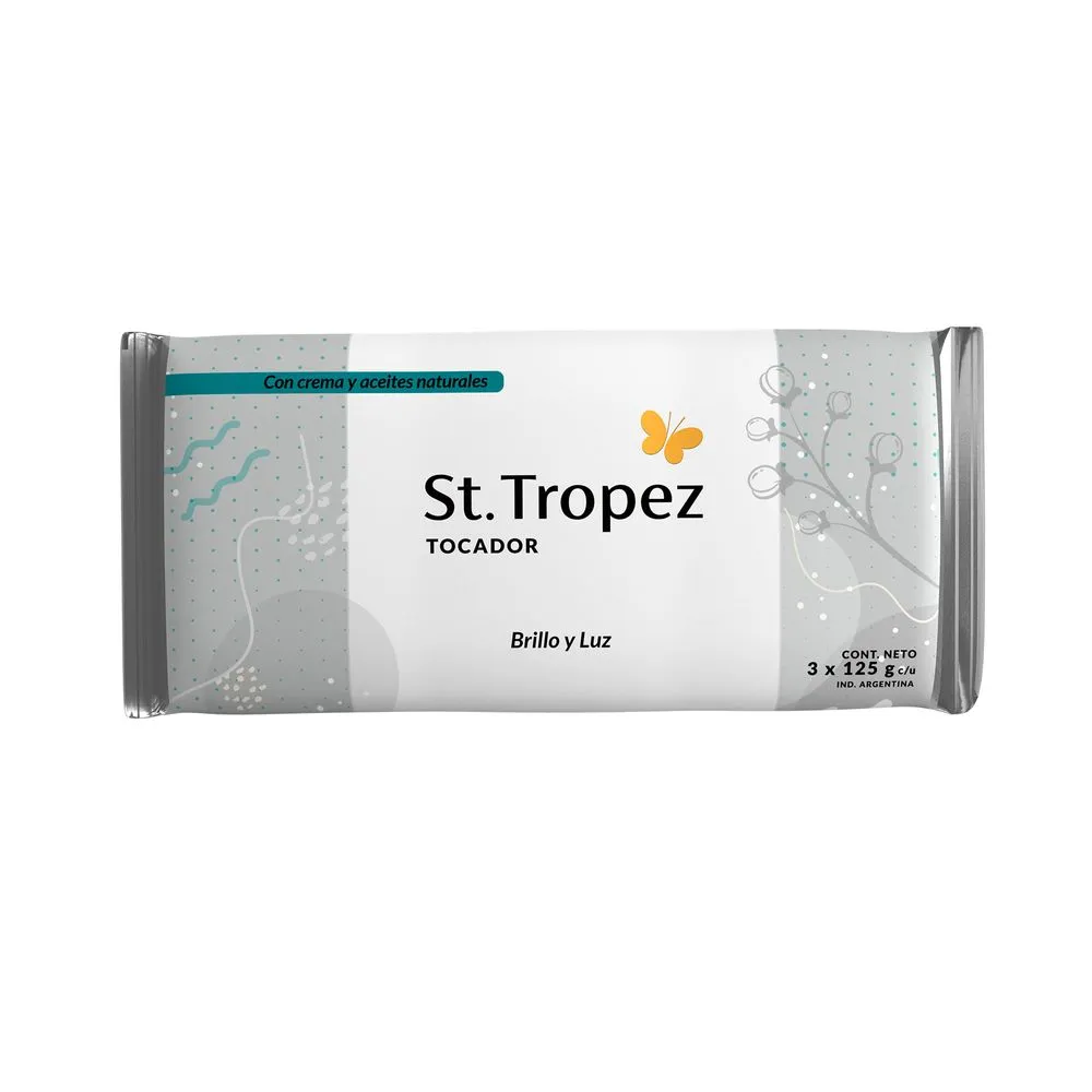 Saint Tropez Jabón de tocador Saint Tropez brillo y luz 3 u. x 125 g.