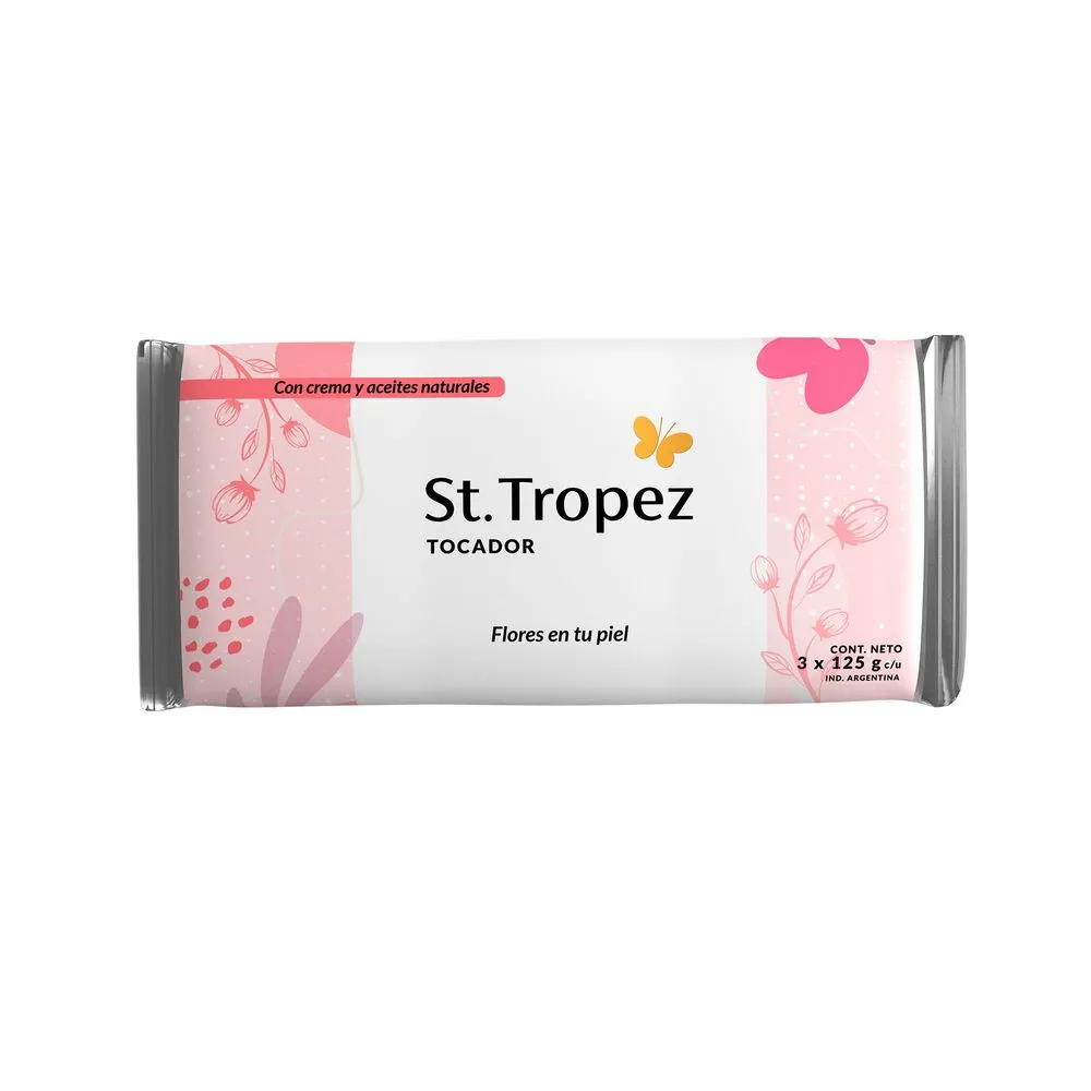 Saint Tropez Jabón de tocador Saint Tropez flores 3 u. x 125 g.