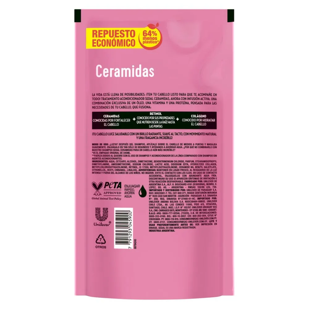 Sedal Acondicionador Sedal ceramidas repuesto 300 cc.