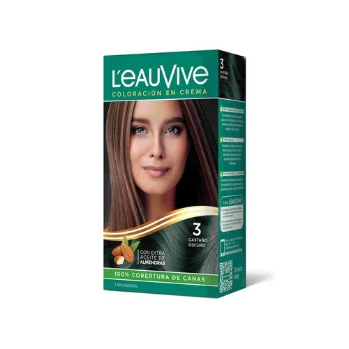 LeauVive Color permanente L'eauVive kit N3 castaño oscuro 1 uni