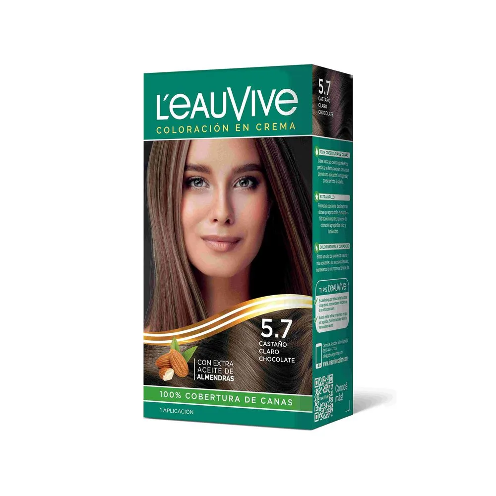 LeauVive Color permanente L'eauVive kit N 7 castaño claro chocolate 1 uni
