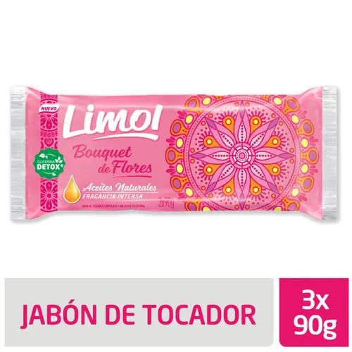 Limol Limol jabón de tocador bouquet flores Glicerina x3 90 grs
