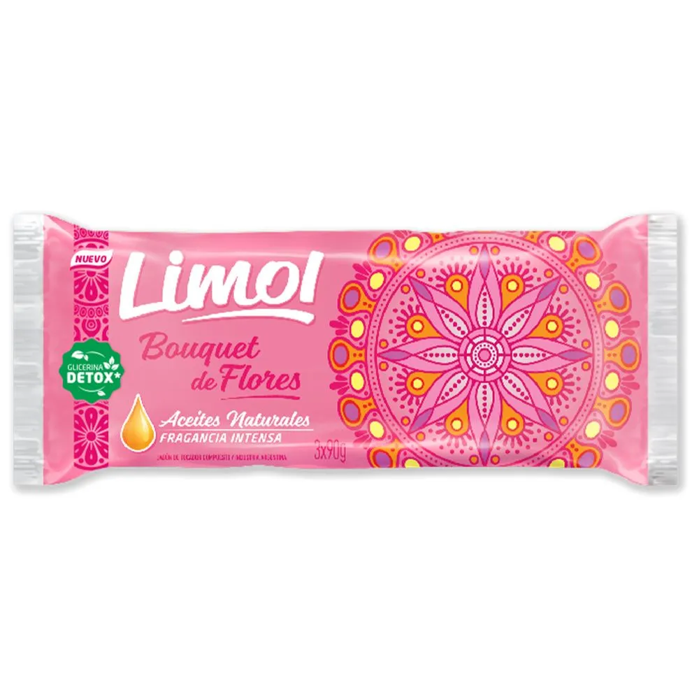 Limol Limol jabón de tocador bouquet flores Glicerina x3 90 grs