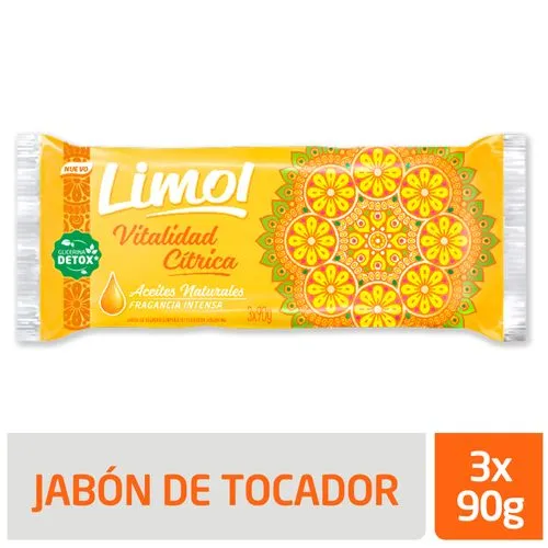 Limol Limol jabón de tocador Vitalidad Cítrica Glicerina x3 90 grs