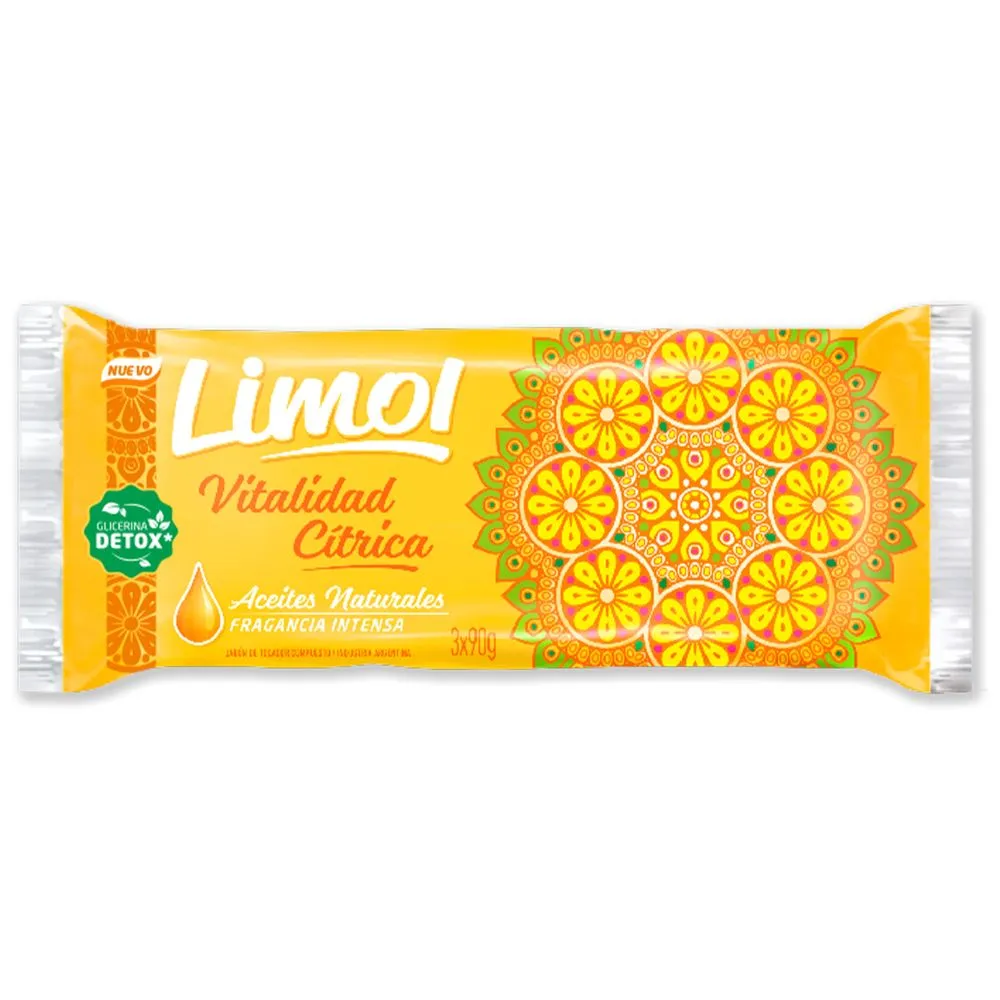 Limol Limol jabón de tocador Vitalidad Cítrica Glicerina x3 90 grs