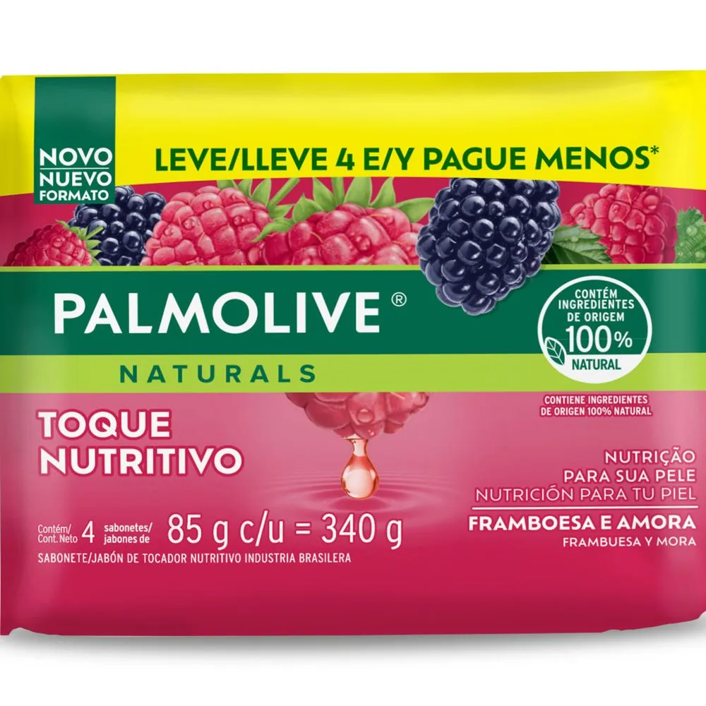 Palmolive Jabón De Tocador Palmolive Naturals Toque Nutritivo x4 85 grs