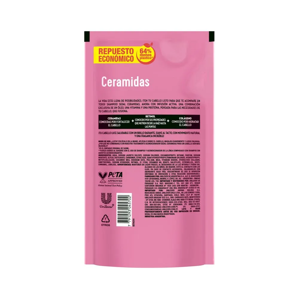 Sedal Shampoo Sedal ceramidas repuesto 300 cc.