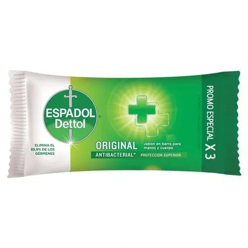 Espadol Jabón de Tocador Espadol Dettol Original Antibacterial x 80 g x 3 un