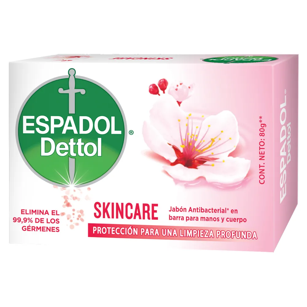 Espadol Jabón de Tocador Espadol Dettol Antibacterial Skincare x 80 g