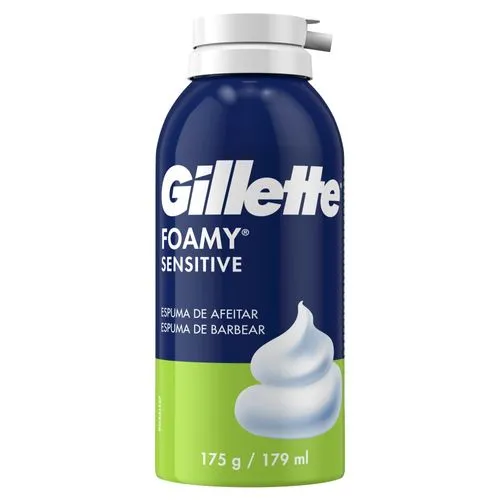 Gillette Espuma de Afeitar Gillette Foamy Sensitive Ideal de Piel Sensible x 179 ml