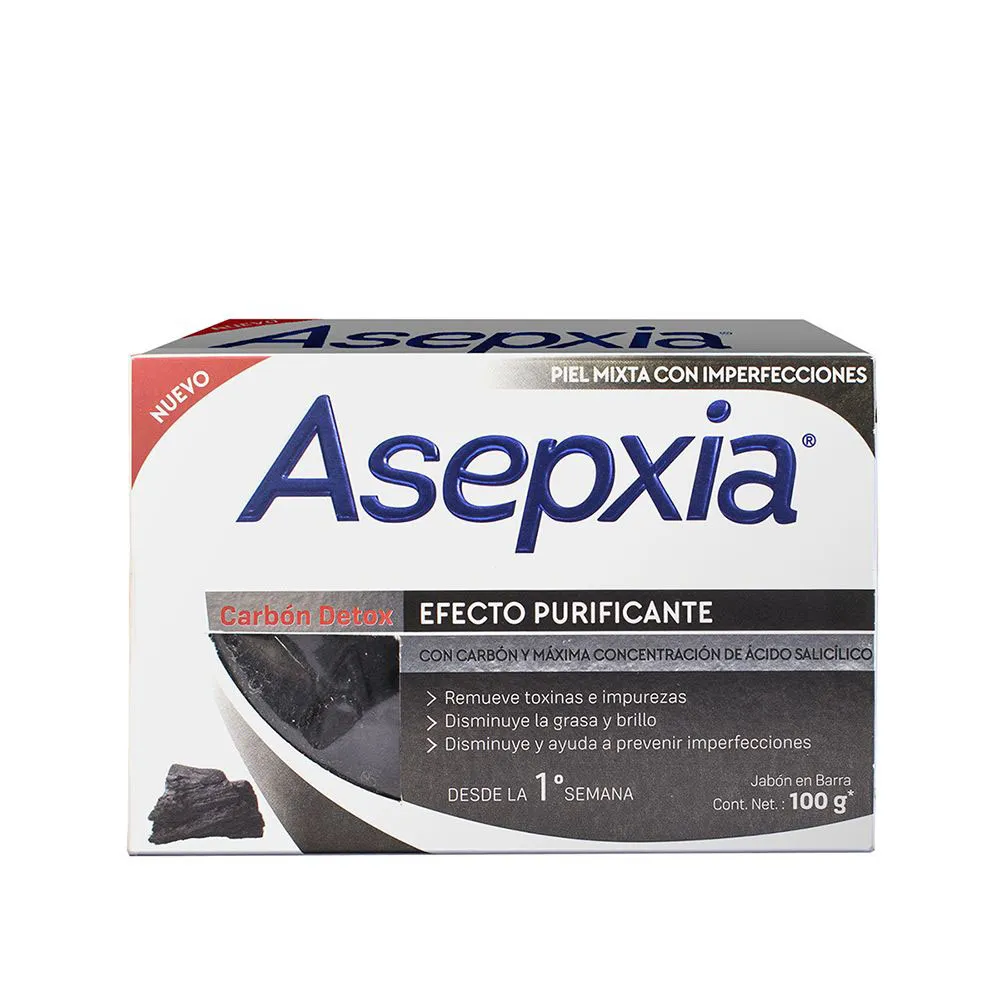 Asepxia Jabón en Barra Asepxia Carbón Detox x 100 g