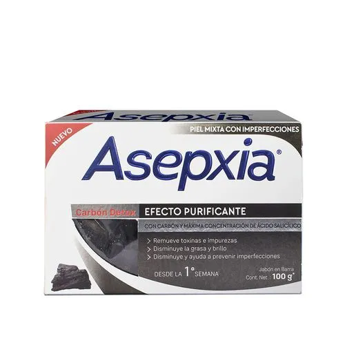 Asepxia Jabón en Barra Asepxia Carbón Detox x 100 g
