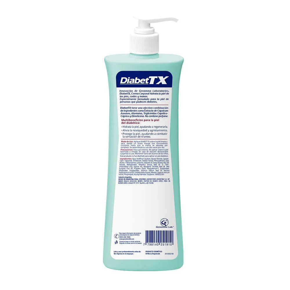 DiabetTX Crema Corporal DiabeTX Hidratante x 400 ml