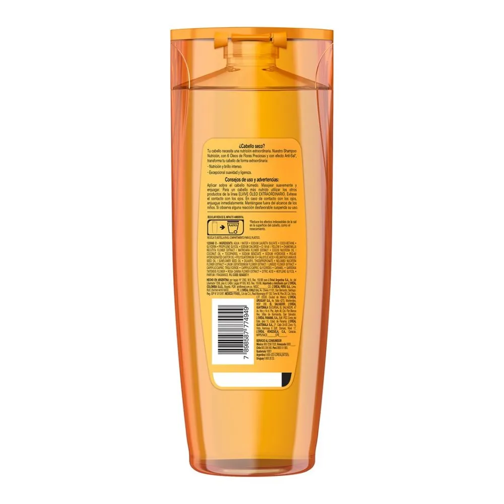 Elvive Shampoo Elvive Óleo Extraordinario Nutrición x 400 ml