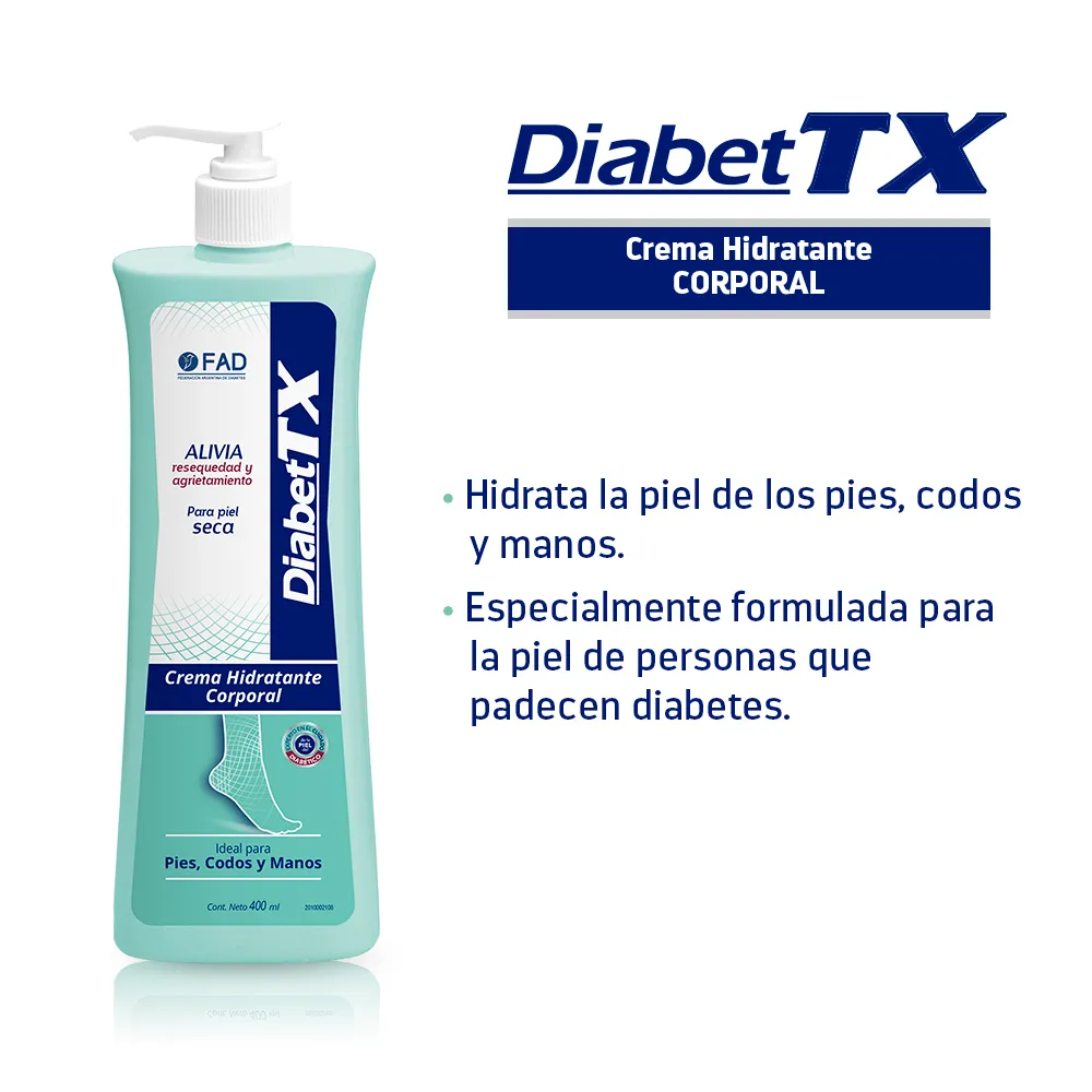 DiabetTX Crema Corporal DiabeTX Hidratante x 400 ml