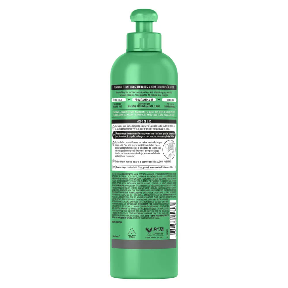 Sedal Crema para Peinar Sedal Rizos Definidos x 300 ml