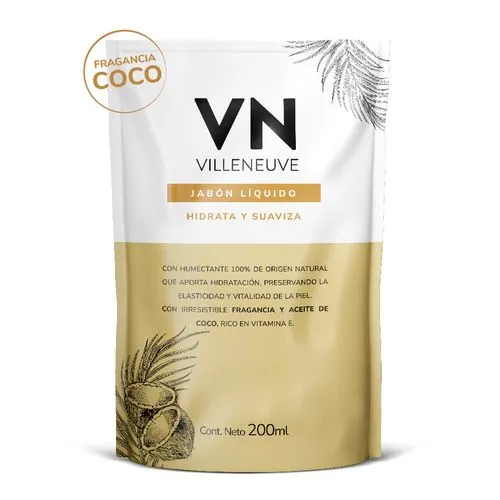 Villeneuve Repuesto Jabón Líquido VN Coco x 200 ml