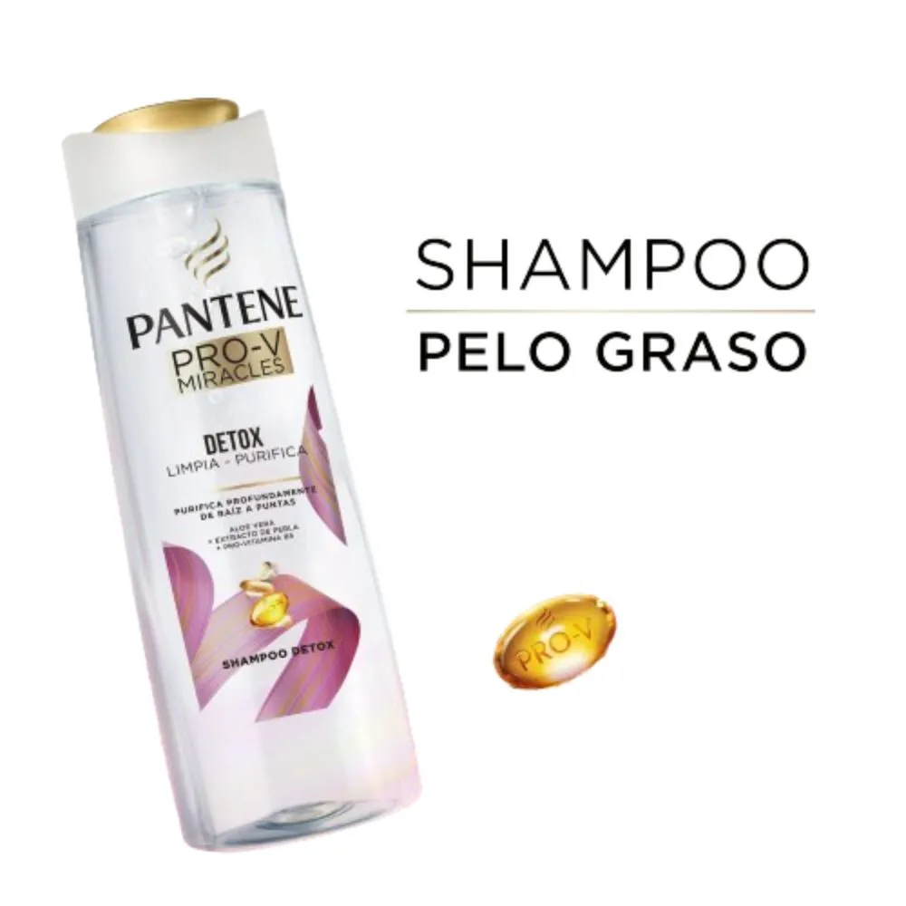Pantene Shampoo Pantene Pro-V Miracles Detox Limpia y Purifica 200 ml