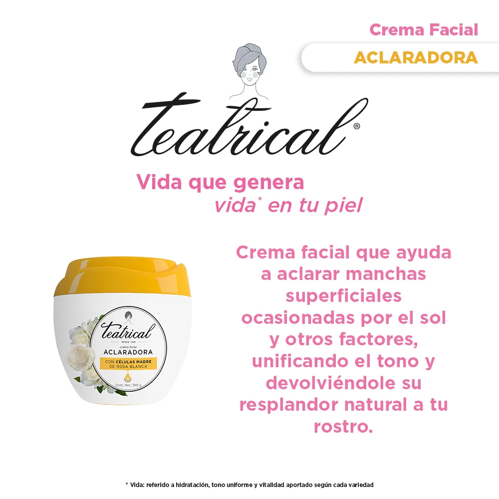 Teatrical Crema Facial Teatrical Aclaradora x 100 g