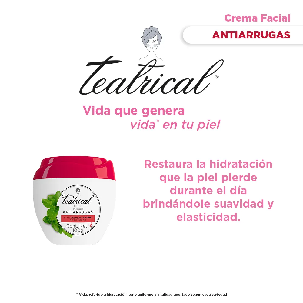 Teatrical Crema Facial Teatrical Antiarrugas x 100 g