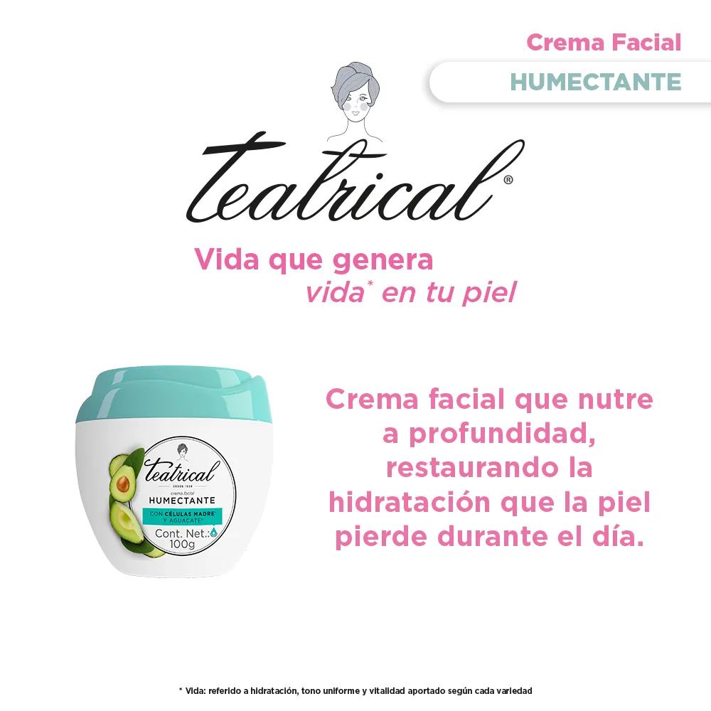 Teatrical Crema Facial Teatrical Humectante x 100 g