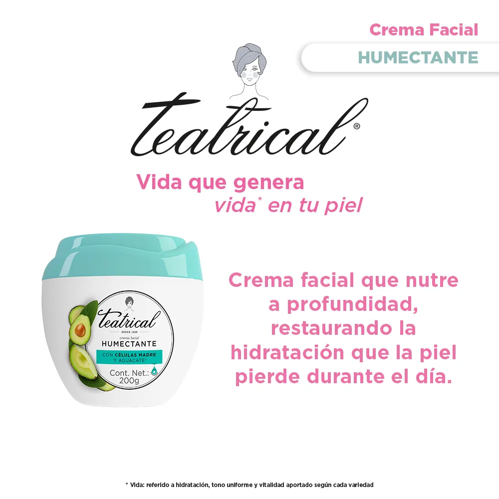 Teatrical Crema Facial Teatrical Humectante x 200 g