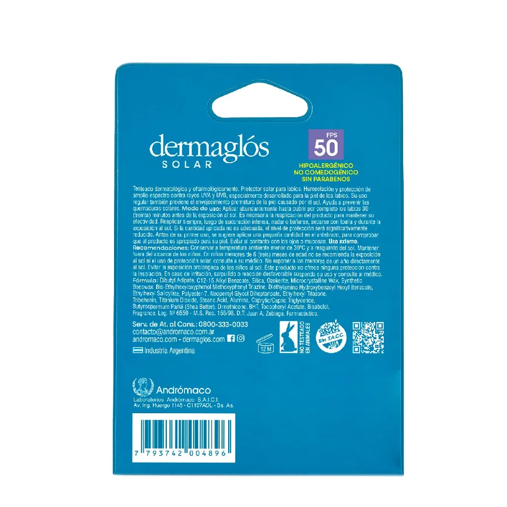 Dermaglós Protector Solar Labial Dermaglós Fps 50 x 3,4 g