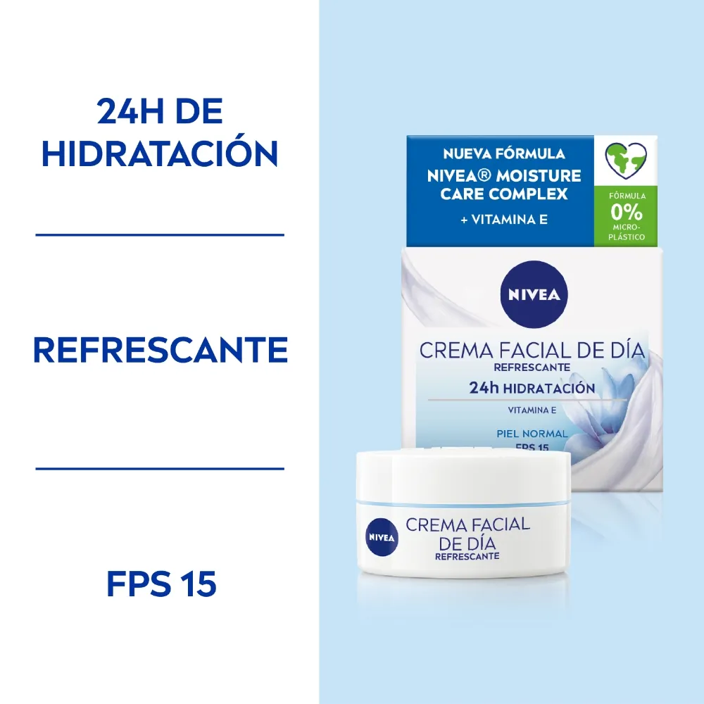 Nivea Crema Facial Hidratante de Día Nivea Essentials para Piel Normal Fps 15 x 50 ml