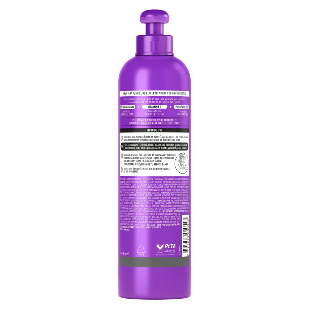 Sedal Crema de Peinar Sedal Liso Perfecto x 300 ml
