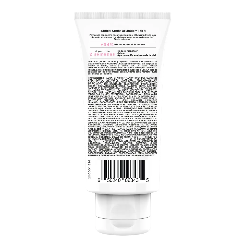 Teatrical Crema Teatrical Aclaradora Facial x 75 ml
