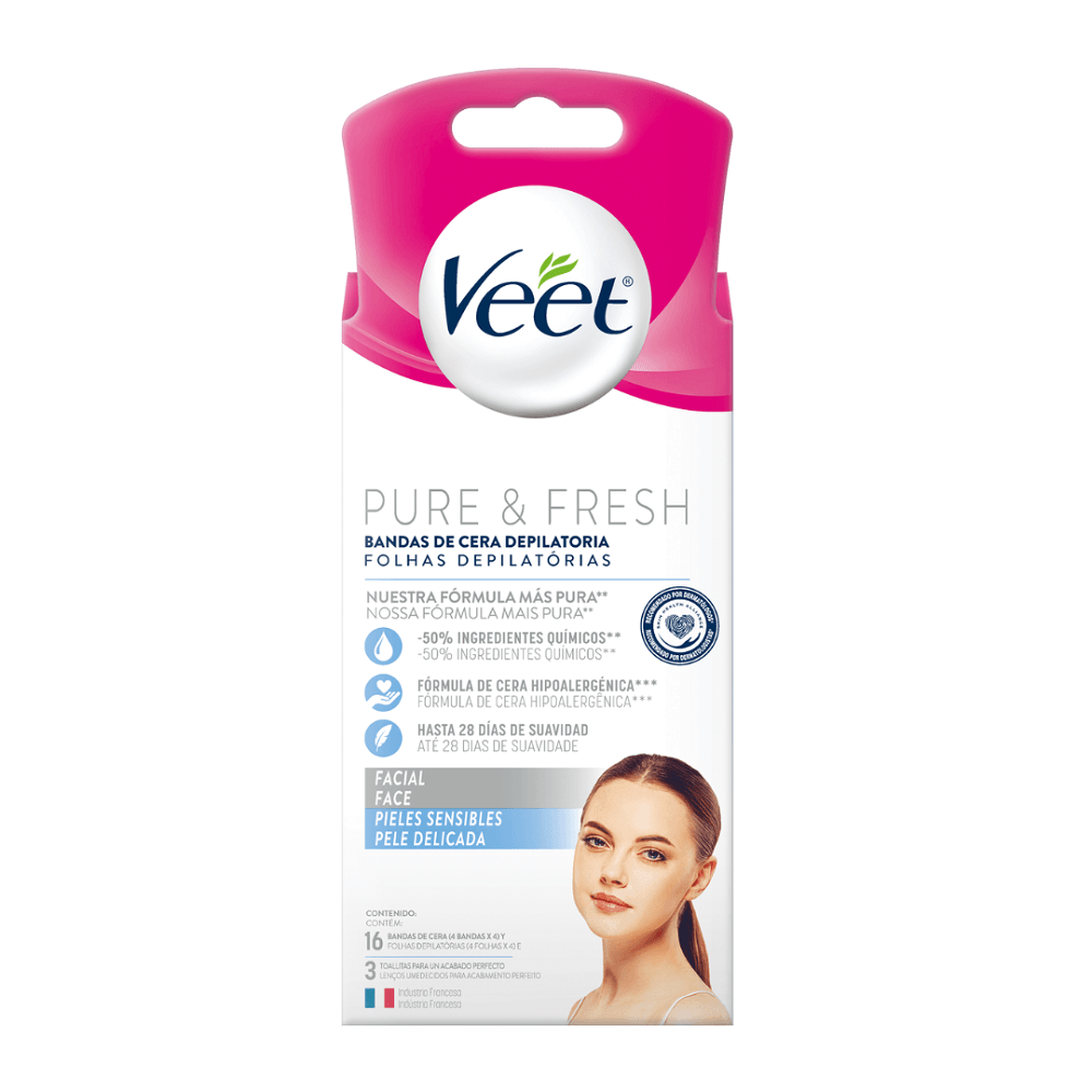 Veet Banda Depilatoria Veet Facial Piel Sensible x 16 un