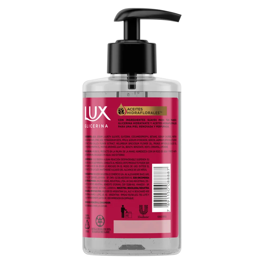 Lux Jabón Líquido Lux Glicerina Bromelia x 300 ml