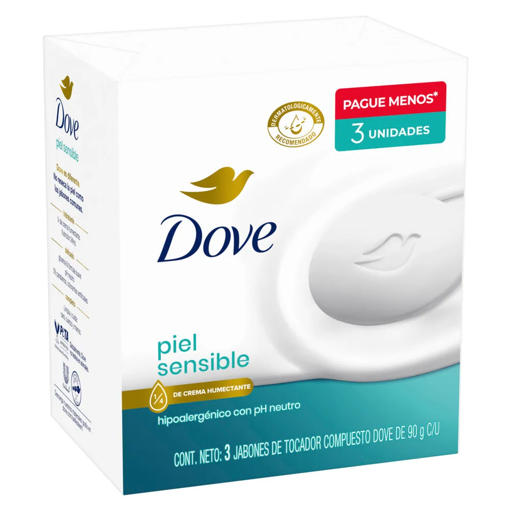 Dove Jabón Dove Piel Sensible 3 x 90 g