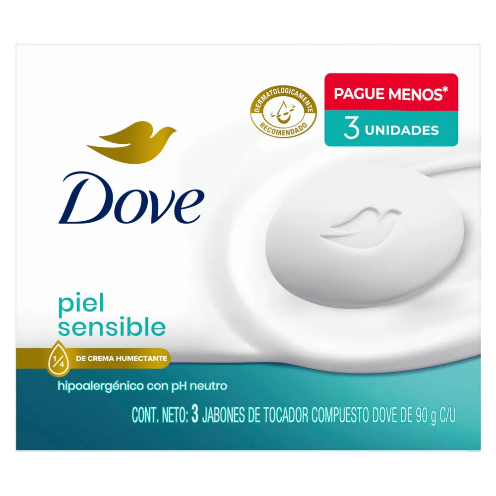 Dove Jabón Dove Piel Sensible 3 x 90 g