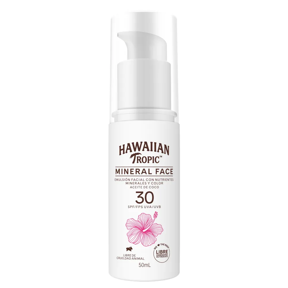 Hawaiian Tropic Emulsión Facial Hawaiian Tropic Mineral Fps 30 x 50 ml