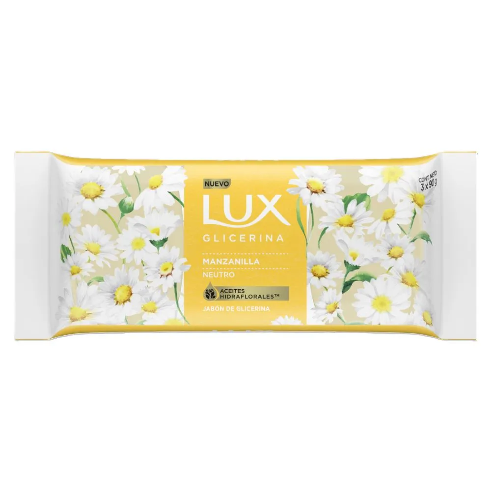 Lux Jabon de Tocador Lux Glicerina Manzanilla x 90 g x 3 un