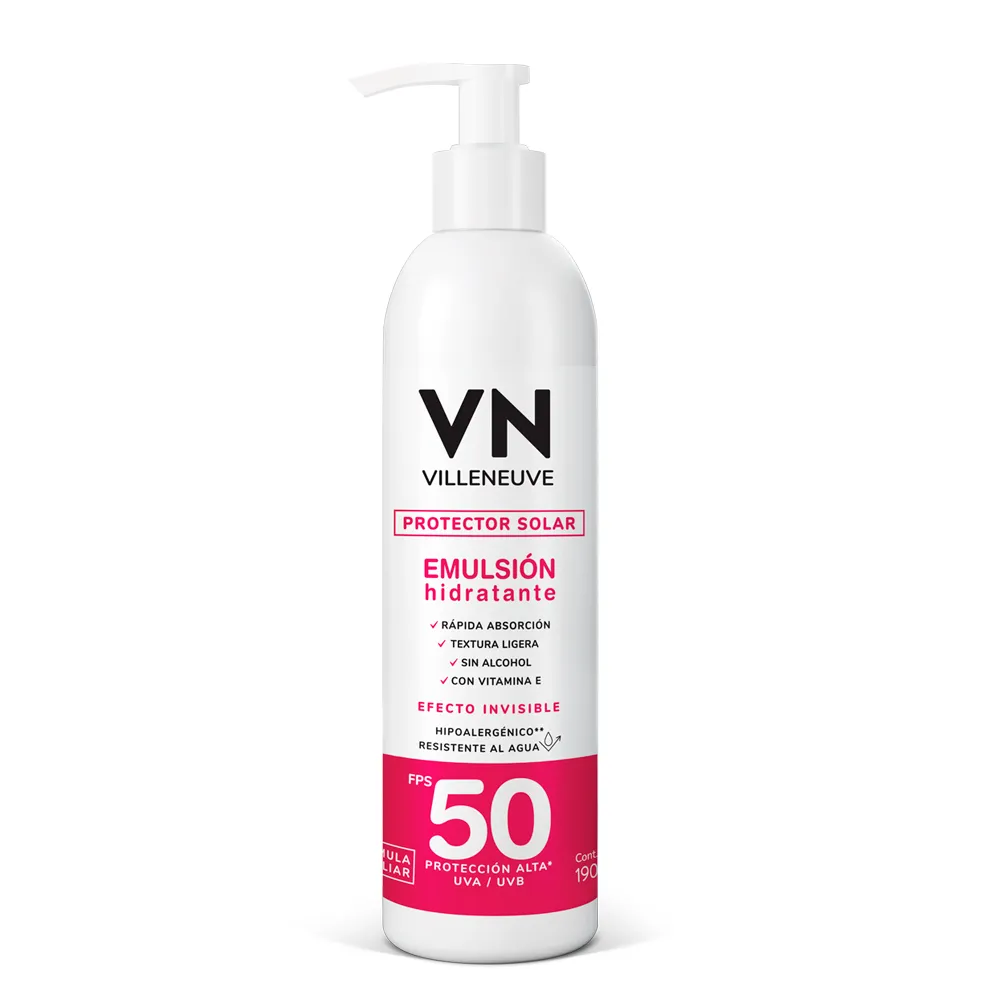 Villeneuve Protector Solar VN Emulsión Hidratante Fps 50 x 190 ml