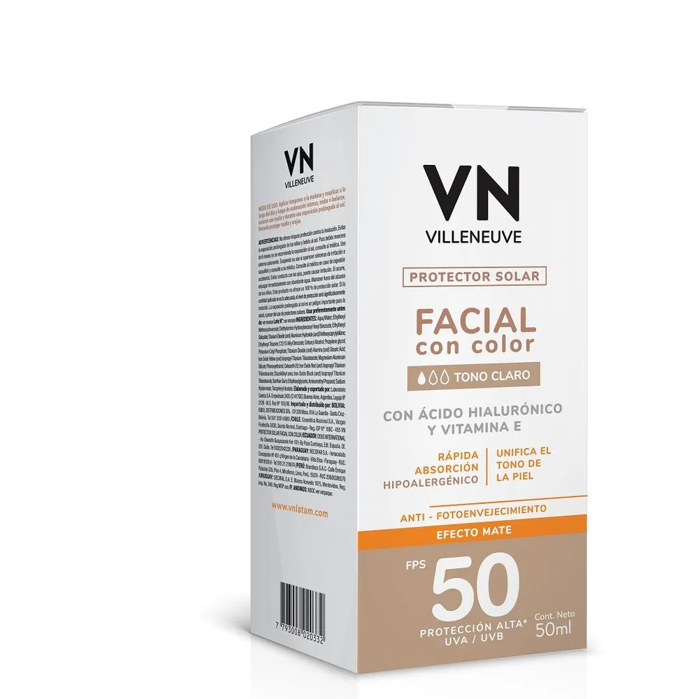 Villeneuve Protector Solar Facial Villeneuve Tono Claro Fps 50 x 50 ml