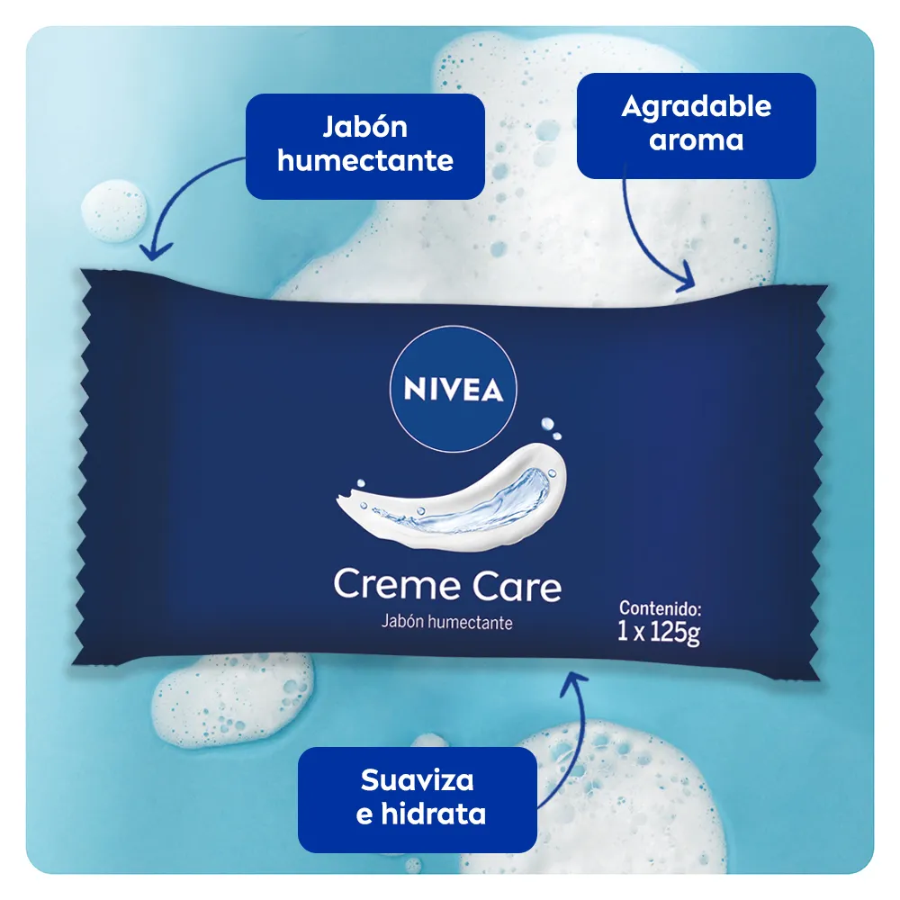 Nivea Jabón Humectante Nivea Creme Care para Todo Tipo de Piel x 125 g